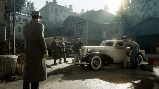 This contains a gameplay image of the game: Screenshot of Mafia: Definitive Edition