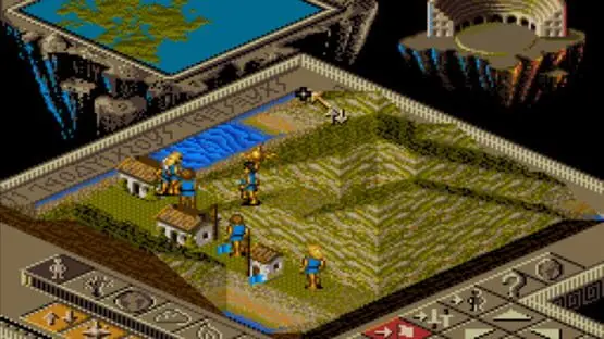 This contains a gameplay image of the game: Screenshot of Populous II: Trials of the Olympian Gods