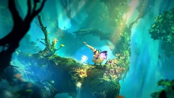 This contains a gameplay image of the game: Screenshot of Ori and the Will of the Wisps