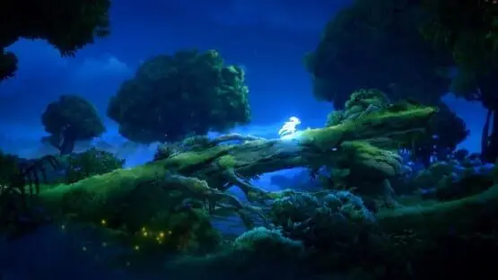 This contains a gameplay image of the game: Screenshot of Ori and the Will of the Wisps