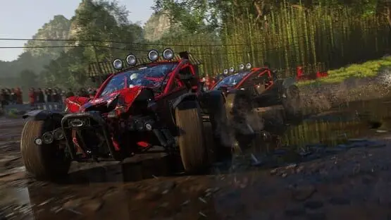 This contains a gameplay image of the game: Screenshot of Dirt 5