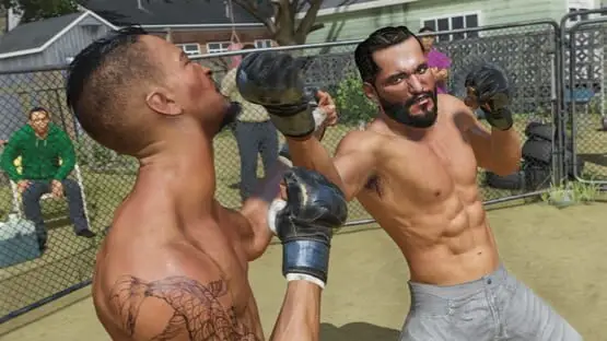 This contains a gameplay image of the game: Screenshot of EA Sports UFC 4