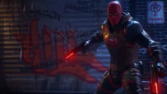 This contains a gameplay image of the game: Screenshot of Gotham Knights