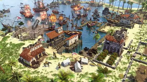 This contains a gameplay image of the game: Screenshot of Age of Empires III: Definitive Edition