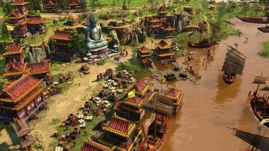 This contains a gameplay image of the game: Screenshot of Age of Empires III: Definitive Edition