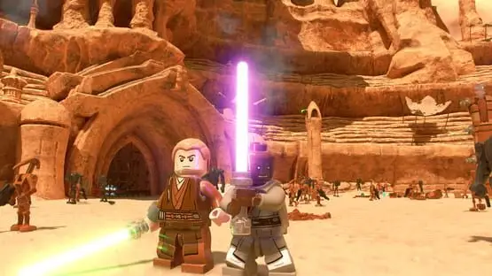 This contains a gameplay image of the game: Screenshot of LEGO Star Wars: The Skywalker Saga