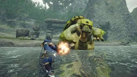 This contains a gameplay image of the game: Screenshot of Monster Hunter Rise