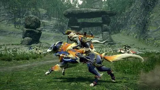 This contains a gameplay image of the game: Screenshot of Monster Hunter Rise