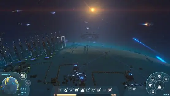 This contains a gameplay image of the game: Screenshot of Dyson Sphere Program