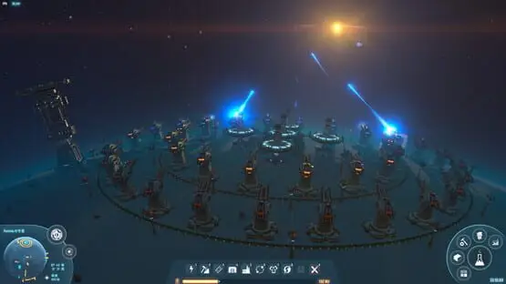 This contains a gameplay image of the game: Screenshot of Dyson Sphere Program
