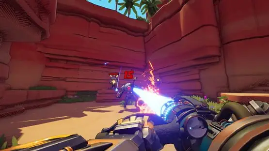 This contains a gameplay image of the game: Screenshot of Roboquest