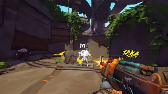 This contains a gameplay image of the game: Screenshot of Roboquest