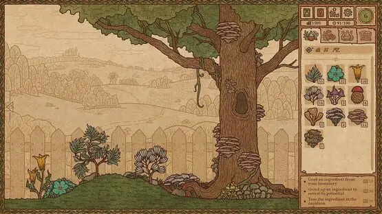 Esto contiene una imagen de juego de: Captura de pantalla de Potion Craft