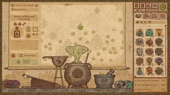 Esto contiene una imagen de juego de: Captura de pantalla de Potion Craft