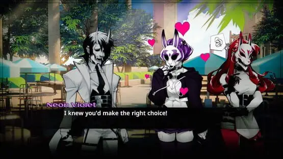 This contains a gameplay image of the game: Screenshot of Neon White