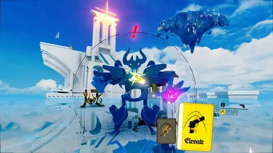 This contains a gameplay image of the game: Screenshot of Neon White