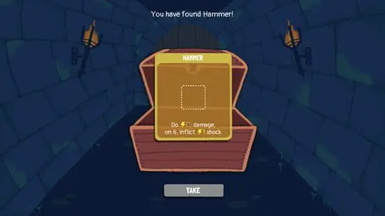 This contains a gameplay image of the game: Screenshot of Dicey Dungeons