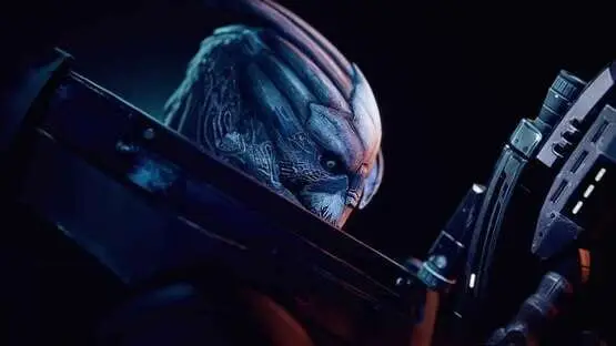 This contains a gameplay image of the game: Screenshot of Mass Effect Legendary Edition