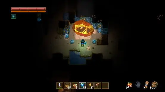 This contains a gameplay image of the game: Screenshot of Core Keeper