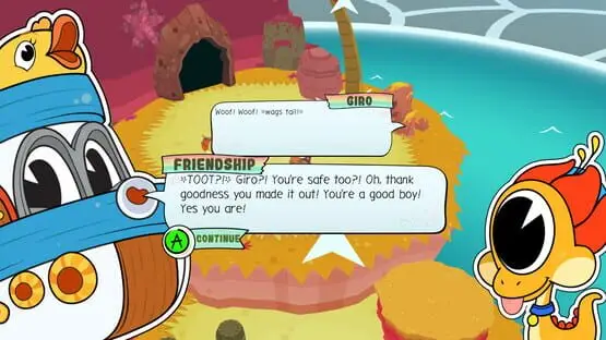 This contains a gameplay image of the game: Screenshot of Rainbow Billy: The Curse of the Leviathan