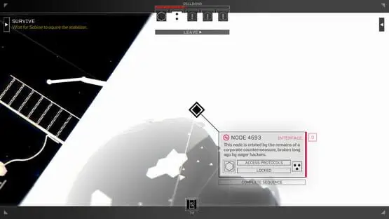 This contains a gameplay image of the game: Screenshot of Citizen Sleeper