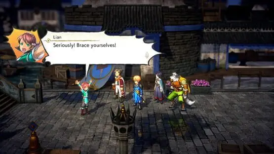 This contains a gameplay image of the game: Screenshot of Eiyuden Chronicle: Hundred Heroes