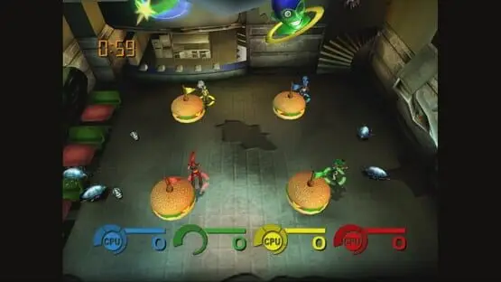 This contains a gameplay image of the game: Screenshot of Fuzion Frenzy