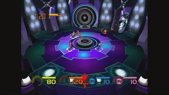 This contains a gameplay image of the game: Screenshot of Fuzion Frenzy