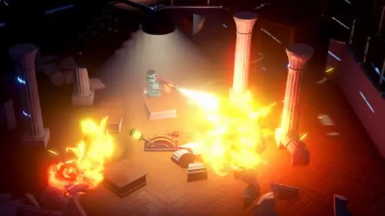This contains a gameplay image of the game: Screenshot of Rubber Bandits