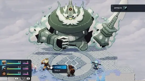 This contains a gameplay image of the game: Screenshot of Sea of Stars