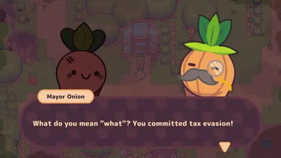 Esto contiene una imagen de juego de: Captura de pantalla de Turnip Boy Commits Tax Evasion