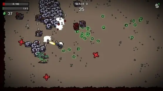 This contains a gameplay image of the game: Screenshot of Brotato
