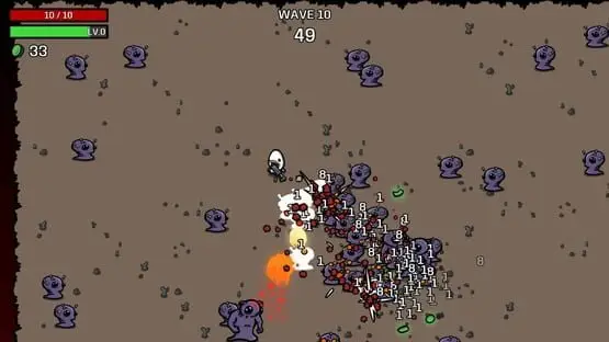 This contains a gameplay image of the game: Screenshot of Brotato