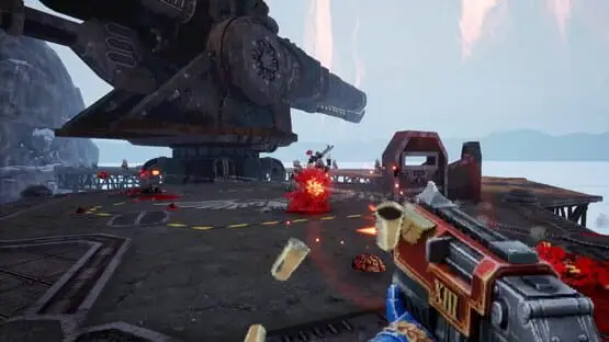 This contains a gameplay image of the game: Screenshot of Warhammer 40,000: Boltgun