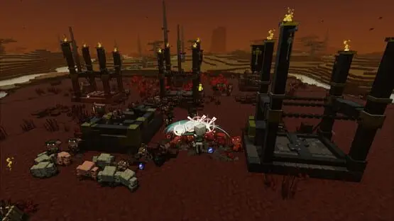 This contains a gameplay image of the game: Screenshot of Minecraft: Legends