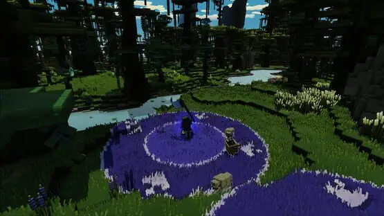 This contains a gameplay image of the game: Screenshot of Minecraft: Legends