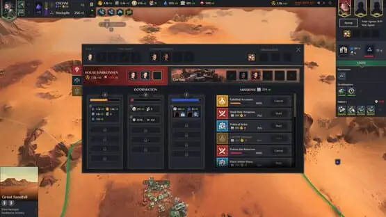 Esto contiene una imagen de juego de: Captura de pantalla de Dune: Spice Wars