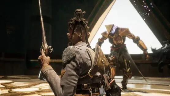 This contains a gameplay image of the game: Screenshot of Flintlock: The Siege of Dawn