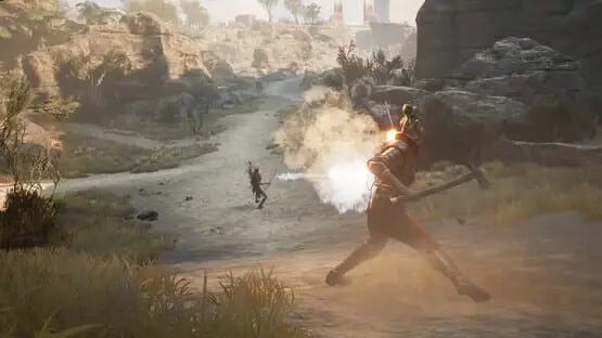 This contains a gameplay image of the game: Screenshot of Flintlock: The Siege of Dawn