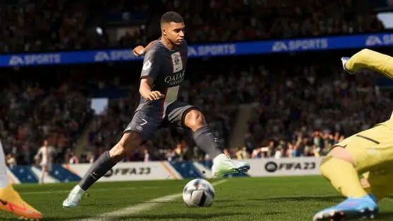 This contains a gameplay image of the game: Screenshot of FIFA 23