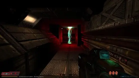 This contains a gameplay image of the game: Screenshot of Doom 3