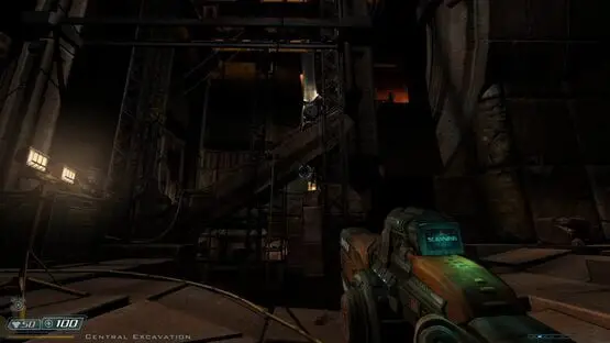 This contains a gameplay image of the game: Screenshot of Doom 3