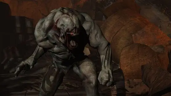 This contains a gameplay image of the game: Screenshot of Doom 3