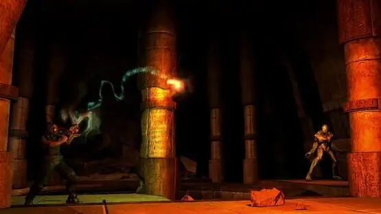This contains a gameplay image of the game: Screenshot of Doom 3