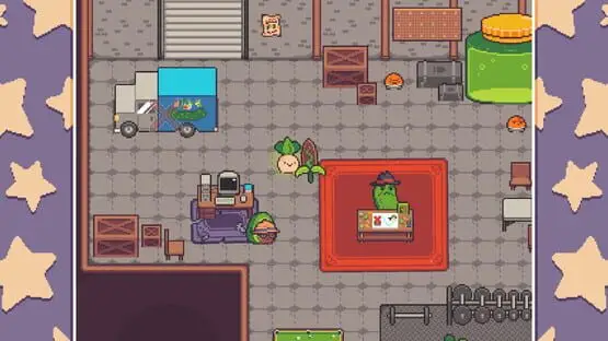 Esto contiene una imagen de juego de: Captura de pantalla de Turnip Boy Robs a Bank