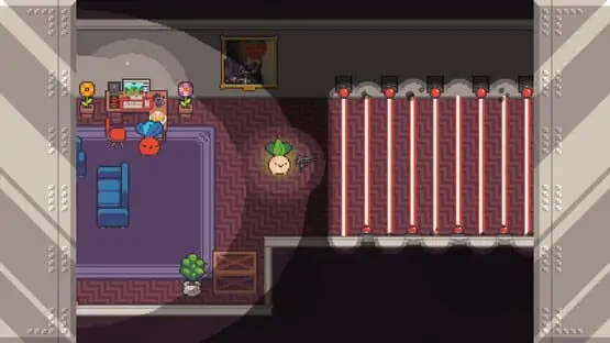 Esto contiene una imagen de juego de: Captura de pantalla de Turnip Boy Robs a Bank