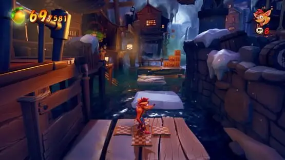 This contains a gameplay image of the game: Screenshot of Crash Bandicoot 4: It's About Time