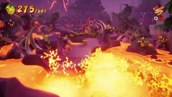 This contains a gameplay image of the game: Screenshot of Crash Bandicoot 4: It's About Time