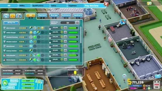 Esto contiene una imagen de juego de: Captura de pantalla de Two Point Hospital