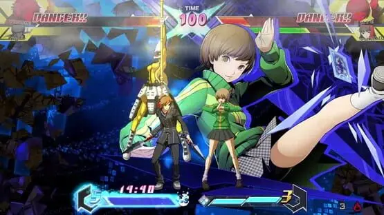 This contains a gameplay image of the game: Screenshot of BlazBlue: Cross Tag Battle - Special Edition